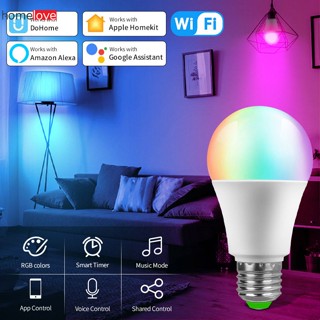 12w Dohome App บลูทูธสมาร์ทหลอดไฟ E27 หลอดไฟ Led Rgbcw สีสัน Siri Voice เปิด/ปิดหรี่แสงได้จับเวลาตกแต่งปาร์ตี้คริสต์มาส homelove