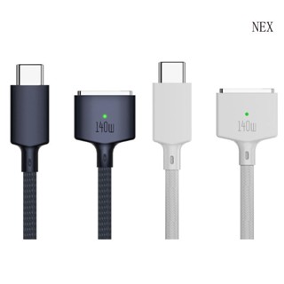 Nex สายชาร์จ USB C เป็นแม่เหล็ก 140W 3 ปลาย T USB Type C สําหรับแอร์