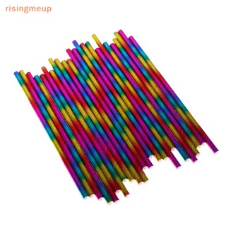 [risingmeup] หลอดกระดาษ สีสันสดใส 25 ชิ้น สําหรับปาร์ตี้วันเกิด