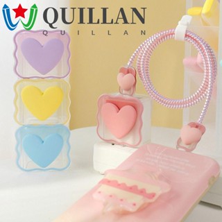 Quillan ตัวถนอมสายชาร์จ รูปหัวใจ 3D ระบายอากาศ