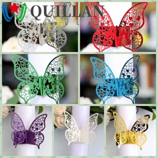 Quillan หัวเข็มขัดกระดาษเช็ดปาก ลายผีเสื้อ 3D แบบใช้แล้วทิ้ง 25 ชิ้น