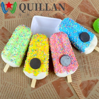 Quillan โมเดลไอศกรีม ไอติมปลอม หนัง PU แบบนิ่ม แฮนด์เมด พร็อพถ่ายภาพ ของเล่นสําหรับเด็ก