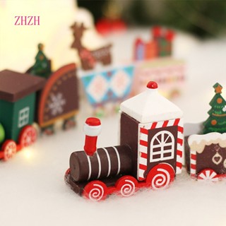 Zhzh มาใหม่ รถไฟไม้ เพ้นท์สี ของขวัญคริสต์มาส ของเล่นสําหรับเด็ก