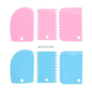 Mis ที่ขูดเค้ก พลาสติก สีฟ้า เรียบเนียนขึ้น และขอบ ที่ขูดเค้ก ด้านข้าง 3 ชิ้น