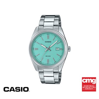 CASIO นาฬิกาข้อมือ CASIO รุ่น MTP-1302PD-2A2VEF วัสดุสเตนเลสสตีล สีฟ้าอมเขียว