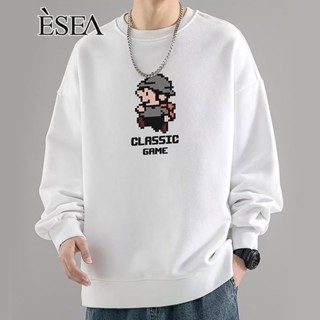 Esea เสื้อกันหนาวแขนยาว คอกลม พิมพ์ลาย แฟชั่นฤดูใบไม้ผลิ และฤดูใบไม้ร่วง สไตล์ญี่ปุ่น สําหรับผู้ชาย