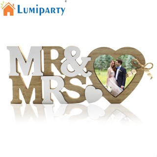 Lumiparty Mr Mrs กรอบรูปไม้ รูปตัวอักษรภาษาอังกฤษ สําหรับตกแต่งบ้าน งานแต่งงาน วันวาเลนไทน์