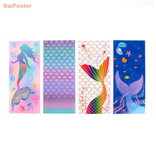 [BaiPester] ถุงของขวัญ ถุงขนม บิสกิต รูปหางนางเงือก 50 ชิ้น สําหรับเด็กผู้หญิง