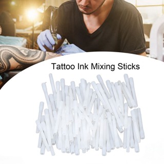  Fun IN 100 ชิ้น Tattoo Ink Mixer Stick ทำความสะอาดนำกลับมาใช้ใหม่ผสมอุปกรณ์อุปกรณ์เสริมหมึกกวน สำหรับศิลปินสัก