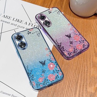 เคสโทรศัพท์ซิลิโคน TPU แบบนิ่ม ลายดอกไม้ กันกระแทก ไล่โทนสี สําหรับ OPPO A98 A78 A58 A17 A17k 5G 4G OppoA58 2023 2022