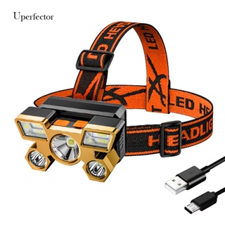 [Uperfector.th] ไฟหน้า Led 5 ดวง แบบพกพา ชาร์จ USB สําหรับตกปลา เดินป่า