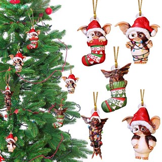 &lt;Babynew&gt; Gremlins Gizmo In Santa หมวกแขวน เครื่องประดับเทศกาล น่ารัก ลูกสุนัข อะคริลิค เครื่องประดับ ของขวัญคริสต์มาส อุปกรณ์งานเลี้ยง ลดราคา