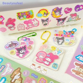 [Beautyoufeel] สติกเกอร์ ลายการ์ตูน Guka Cinnamoroll Kuromi Melody Hellokitty สําหรับติดตกแต่งเครื่องเขียน 5 ชิ้น