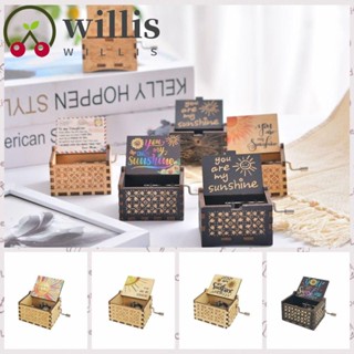 Willis กล่องดนตรีไม้ สีดํา สีน้ําตาล สไตล์วินเทจ สร้างสรรค์ สําหรับวันวาเลนไทน์