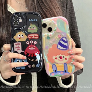 เคสโทรศัพท์มือถือ แบบนิ่ม ลายการ์ตูนมอนสเตอร์ 3D ขอบโค้ง สําหรับ IPhone 12 13 11 14 Pro MAX 7Plus XR XS X MAX 7 6 6S 8 Plus SE 2020