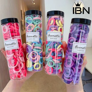 Ibn- ยางรัดผม แบบยืดหยุ่น ป้องกันการตก สีแคนดี้ สําหรับเด็กผู้หญิง 100 ชิ้น