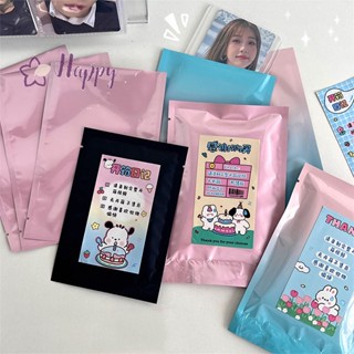 &lt;Happybay&gt; ถุงซิปล็อคพลาสติก แบบพกพา สีฟ้า สีชมพู สําหรับใส่เครื่องประดับ เครื่องเขียน 10 ชิ้น