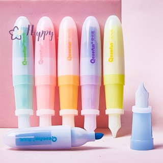 &lt;Happybay&gt; ปากกามาร์กเกอร์ เรืองแสง ขนาดเล็ก 6 สี สําหรับนักเรียน 6 ชิ้น