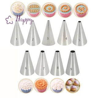 &lt;Happybay&gt; หัวบีบไอซิ่ง ทรงกลม DIY สําหรับตกแต่งเค้ก คัพเค้ก เบเกอรี่ ขนมหวาน 9 ชิ้น