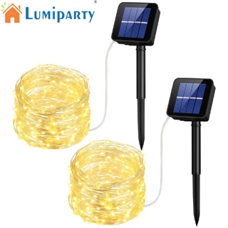 Lumiparty สายไฟหิ่งห้อย LED 100 ดวง พลังงานแสงอาทิตย์ กันน้ํา 10 เมตร สําหรับตกแต่งในร่ม