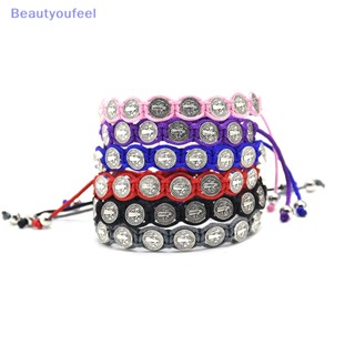 [Beautyoufeel] สร้อยข้อมือถัก ประดับลูกปัด 6 สี ปรับได้ เครื่องประดับ ของขวัญทางศาสนา