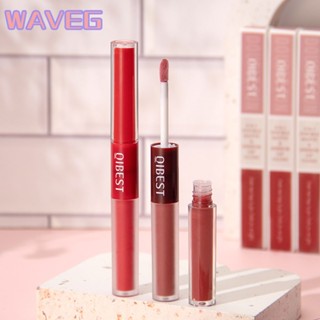 Wave 2 In 1 Qibest Velvet Matte Waterprooflipstick Mirror Effect Gloss Light Bright Color Lip Gloss Moisturizing Nourishing Plump Lips ลิปสติก36