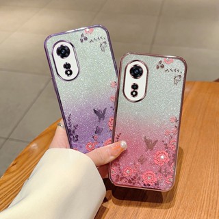 เคสโทรศัพท์มือถือ แบบนิ่ม ชุบไฟฟ้า ประดับกลิตเตอร์ และพลอยเทียม สําหรับ OPPO A72 A73 A74 A78 A83 A91 A93 A94 A95 A97