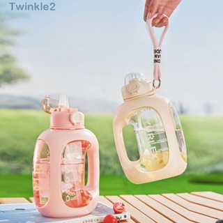 Twinkle ขวดน้ําดื่มพลาสติก 1.5 ลิตร แบบพกพา พร้อมหลอดดูด จุน้ําได้เยอะ สําหรับออกกําลังกาย กลางแจ้ง