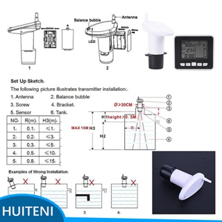 1/2/3/5 อัลตราโซนิก ถังเก็บน้ํา ระดับความลึกของของเหลว เซนเซอร์ จอแสดงผล LCD ดิจิทัล