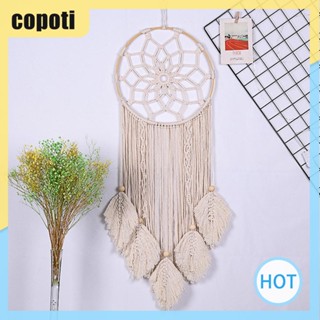 Copoti ตาข่ายดักฝัน ประดับลูกปัดไม้ พู่ สําหรับตกแต่งบ้าน ห้องนอน