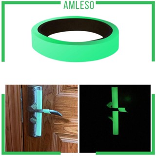 [Amleso] เทปสติกเกอร์เรืองแสงในที่มืด 9.8 ฟุต ถอดออกได้ สีเขียว สําหรับติดผนัง บันได ฮาโลวีน กีฬากลางแจ้ง