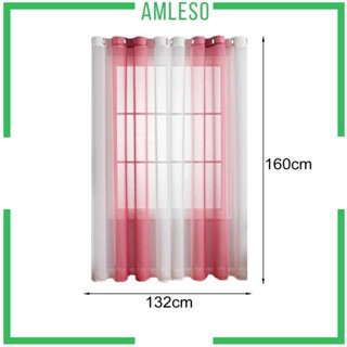 [Amleso] ผ้าม่านหน้าต่าง น้ําหนักเบา ระบายอากาศ กว้าง 132 ซม. สําหรับห้องนั่งเล่น ห้องครัว ห้องน้ํา