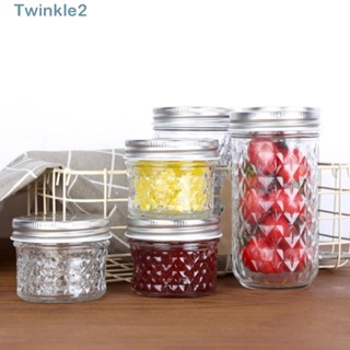 Twinkle ขวดโหลแก้วใส ลายเพชร 120 มล. 250 มล. 280 มล. 350 มล. 450 มล. 650 มล.