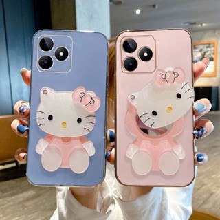 เคสRealme C51 C53 C55 ใหม่ 2023 มือถือนิ่ม ชุบหรูหรา พร้อมกระจกแต่งหน้า สําหรับ เคสโทรศัพท์ Realme C51