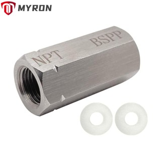 Myron อะแดปเตอร์ข้อต่อ สเตนเลส 1/8 NPT ตัวเมีย สีเงิน 1/8 BSPP ตัวเมีย PCP สําหรับเพนท์บอล