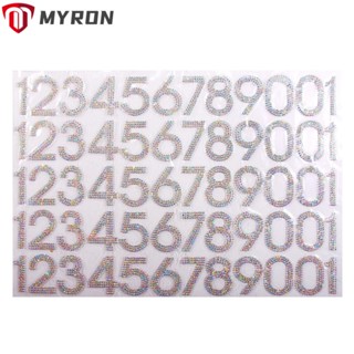 Myron สติกเกอร์กลิตเตอร์ พลอยเทียม AB สีขาว ตัวเลข 60 ชิ้น อุปกรณ์เสริม สําหรับกล่องจดหมาย