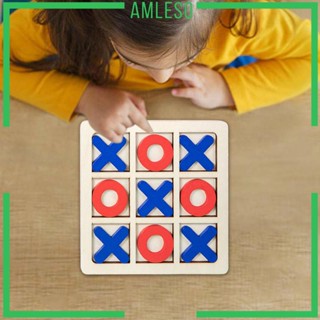 [Amleso] เกมกระดานไม้ TAC Toe Board Game ของเล่นเพื่อการศึกษา, กิจกรรมกลางคืน, การตกแต่งโต๊ะกาแฟ แบบดั้งเดิม, ปาร์ตี้โปรดปราน, เกมในร่ม XO ของเล่นโต๊ะ