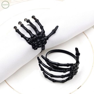 GORGEOUS~Spooky Hands Napkin Holders Set of 4 Halloween Napkin Rings for Creepy Tableware