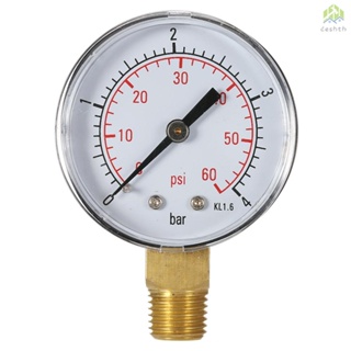 Niceshop เครื่องวัดความดันไฮดรอลิค มาโนมิเตอร์ 50 มม. 0~60psi 0~4bar เกลียว NPT 1/4 นิ้ว