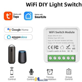 Tuya WiFi 1/2/3/4 GANG สมาร์ทโมดูลสวิทช์แบบ Dual WAY Control ทำงานร่วมกับ Alexa Google Home Yandex ALICE MOLISA