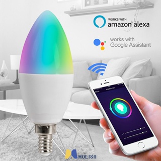 Tuya Zigbee 3.0 สมาร์ทหลอดไฟ RGBCW 5W LED Voice Control ทำงานร่วมกับ Alexa Google Home MOLISA