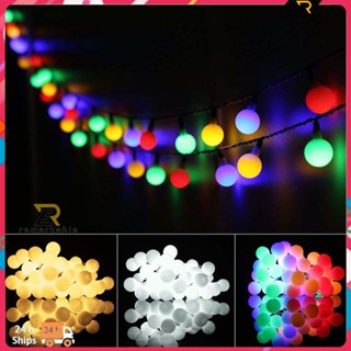 พร้อมส่ง แลนเทิร์น LED Frosted Ball Light String Outdoor Ball String Light Camping Tent Light String หลอดประหยัดไฟ โดดเด่น_th