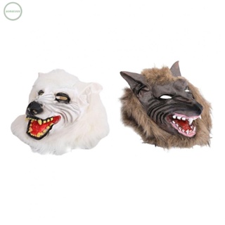 GORGEOUS~Wolf Head Headgear For Adult For Events Horror Prop Realistic Animal Face