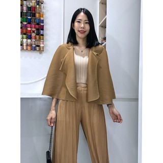 2MUAY รุ่น GJO2225 เสื้อผู้หญิง เสื้อคลุมพลีทคุณภาพ COLLAR CAPE PLEAT CARDIGAN 8สี FREE SIZE