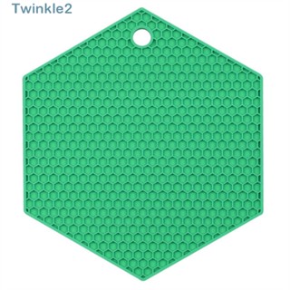 Twinkle แผ่นซิลิโคนรองแก้ว ทนความร้อน 4 สี 7 X 7 X 0.23 นิ้ว สําหรับตกแต่งห้องครัว 4 ชิ้น