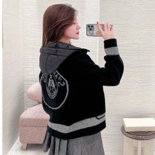 ♥ เช็คสินค้าก่อนสั่ง DIOR KNIT WOOL HOODIE CARDIGAN เสื้อคลุม แจ็คเก็ต คาดิแกน ผ้านิตวูล สวยมาก ดิออร์