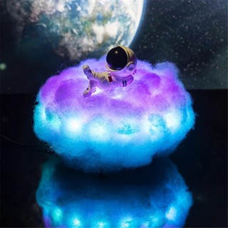 【shuanghong666】LED Astronaut on the Clouds Lamp Colorful Night Light New Year Birthday Gift