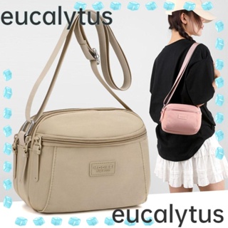 Eucalytus1 กระเป๋าสะพายไหล่ ผ้าไนล่อน ความจุขนาดใหญ่ สีพื้น แฟชั่นสําหรับผู้หญิง