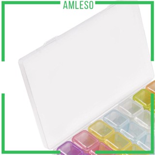 [Amleso] กล่องเก็บอุปกรณ์ตกแต่งเล็บปลอม แบบใส 28 ช่อง