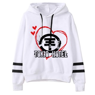 เสื้อกันหนาวแขนยาว มีฮู้ด ลายการ์ตูนอนิเมะ Tokio Hotel hoodies y2k สไตล์สตรีท สําหรับผู้หญิง